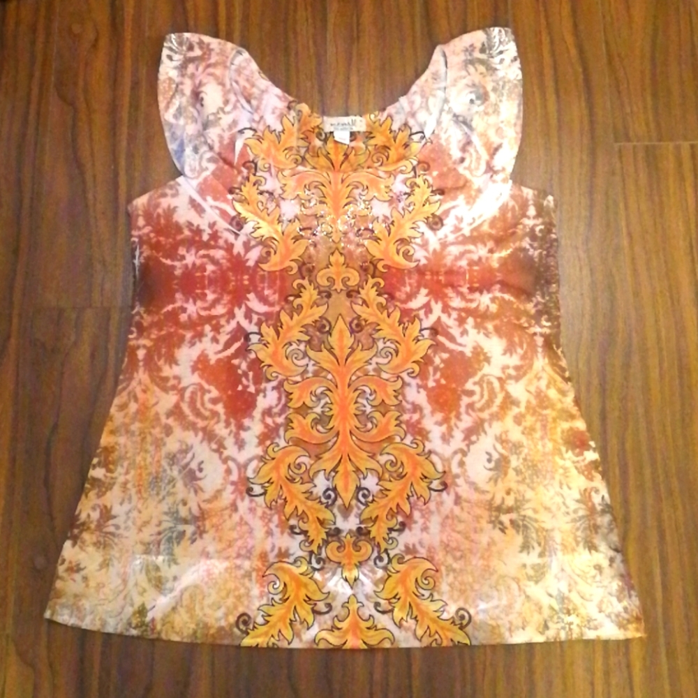 (3/$25) EUC bohemian loose sleeveless Oneworld top